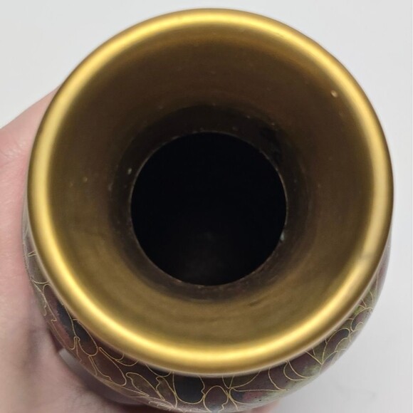 Vintage Chinese Cloisonne Floral Vase - Picture 6 of 8